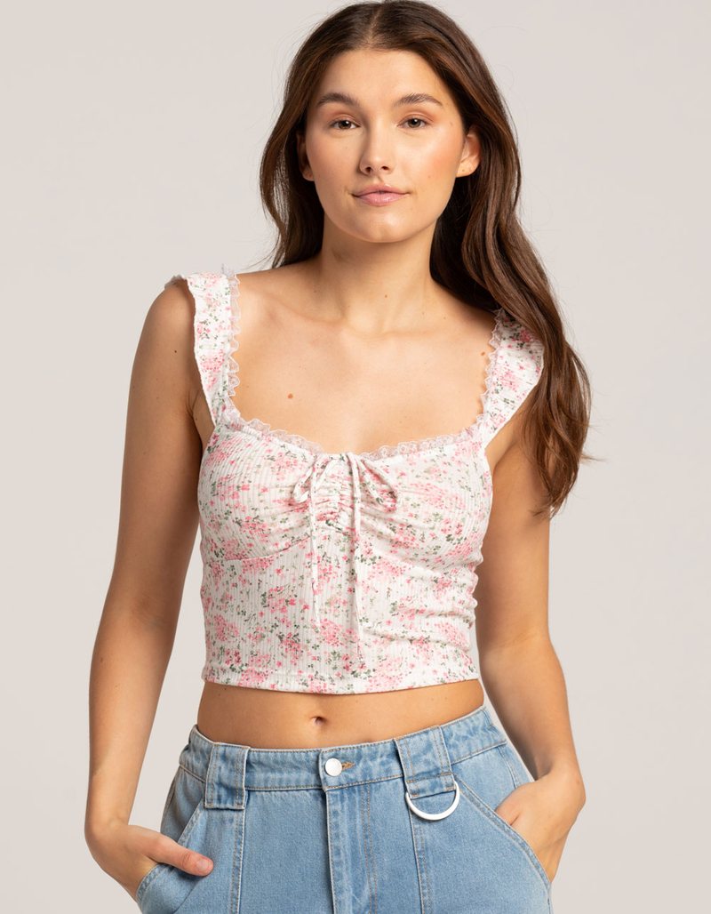 RSQ Womens Print Flutter Sleeve Top image number 0