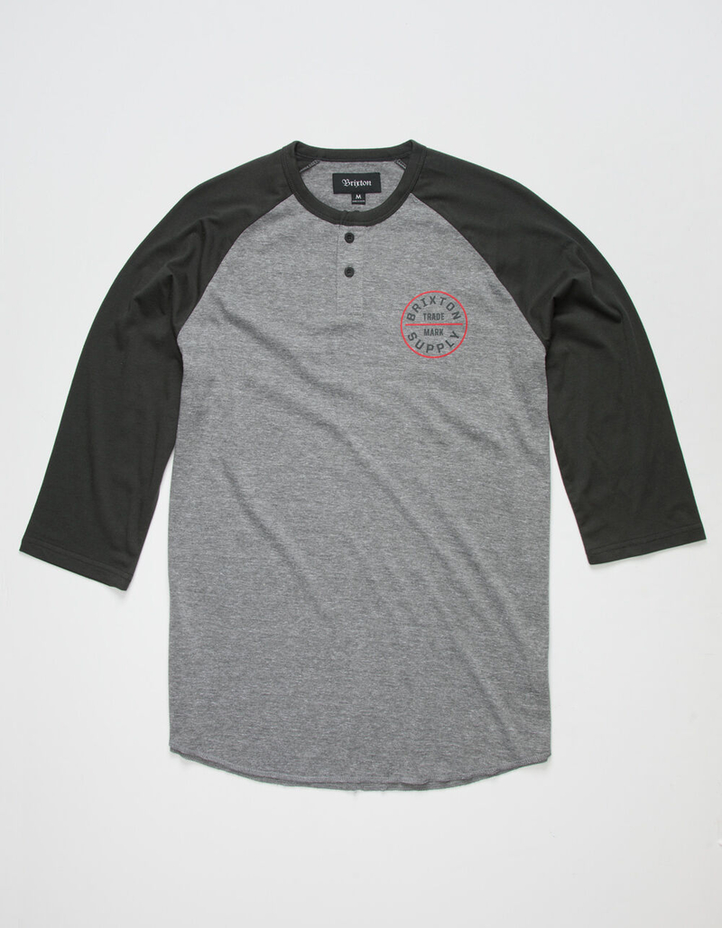 BRIXTON Oath Mens Heather Gray Henley image number 1