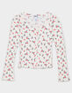 RSQ Girls Ditsy Button Front Long Sleeve Top image number 5