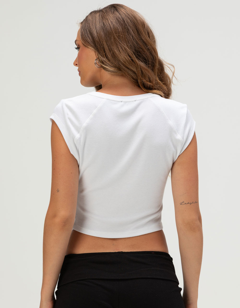 TRUE RELIGION Crystal Buddha Womens Notch Baby Tee image number 3