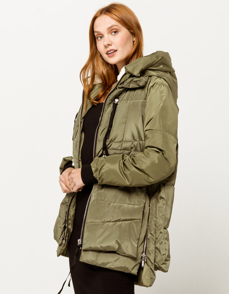 CI SONO Sherpa Hooded Olive Womens Parka image number 1