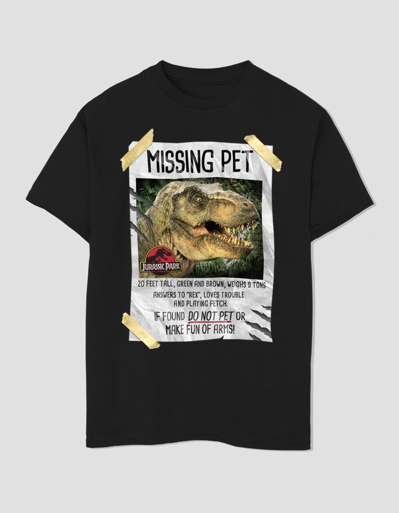 JURASSIC PARK Missing Pet Unisex Kids Tee image number 0