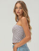 FULL TILT Womens Stripe One Shoulder Top image number 3