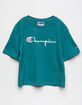 CHAMPION C-Life Boxy Girls Teal Green Tee image number 1