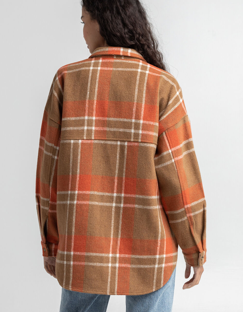 ACOA Lightweight Plaid Womens Shacket image number 2