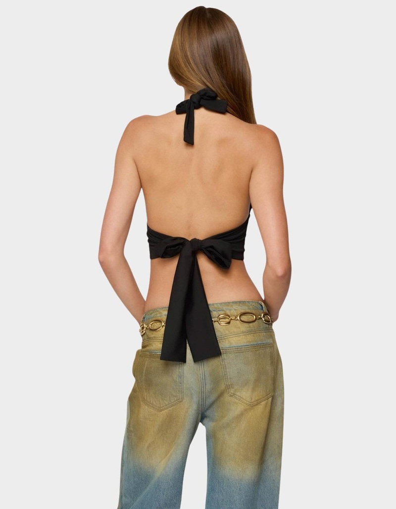 EDIKTED Aiva Backless Plunge Neck Halter Top image number 2