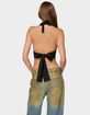 EDIKTED Aiva Backless Plunge Neck Halter Top image number 3