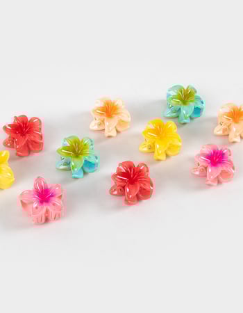 FULL TILT 10 Pack Mini Hawaiian Floral Claw Clips Alternative Image