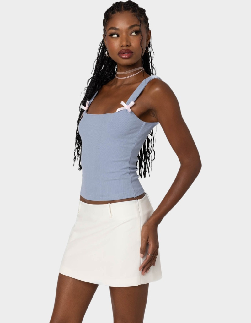 EDIKTED Lola Ribbed Tank Top image number 3
