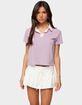 EDIKTED Lennie Striped Polo Top image number 1