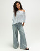 FULL TILT Womens Off The Shoulder Stripe Poncho image number 4