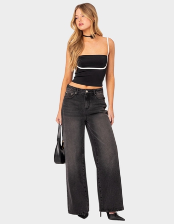 EDIKTED Yang Contrast Strap Tank Top Alternative Image
