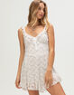 FULL TILT Womens Printed Lace Babydoll Dress image number 1