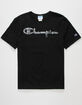 CHAMPION Tonal Script Embroidered Mens Black T-Shirt image number 1