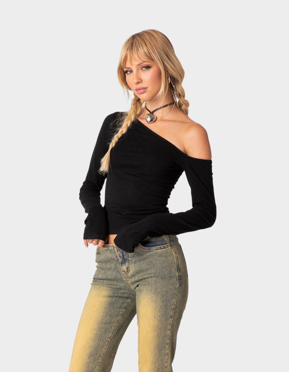★EXPIRED GIRL★ Swan Top BLACK EGTS4D001BK0 EDIKTED Swan Asymmetric Top - BLACK | Tillys