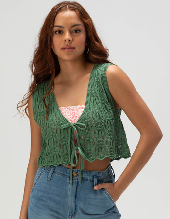 ROXY Beach Bound Womens Crop Sweater Vest Primary Image