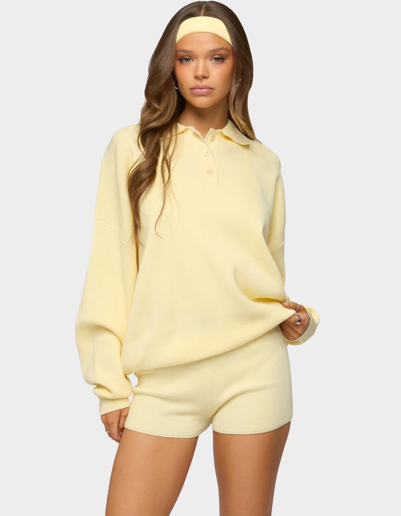 EDIKTED Lorie Oversized Knit Polo Sweater image number 0