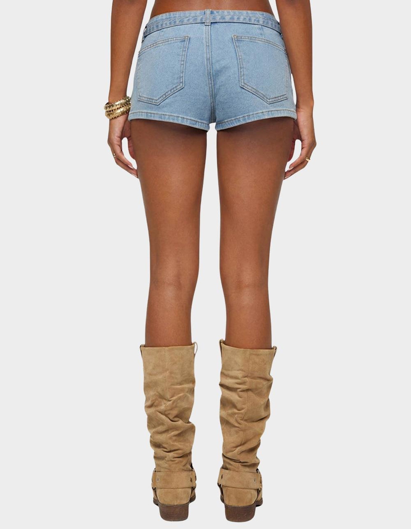 EDIKTED Ciel Low Rise Denim Micro Shorts image number 2