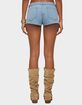 EDIKTED Ciel Low Rise Denim Micro Shorts image number 3