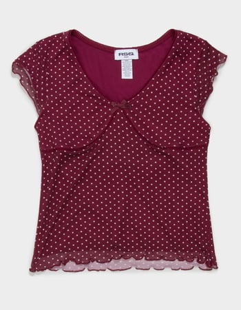 RSQ Girls Polka Dot Mesh Top Primary Image