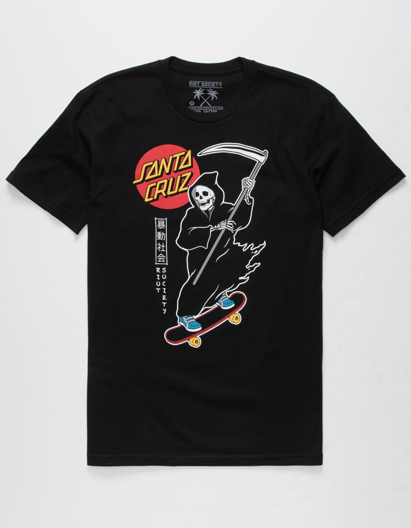 RIOT SOCIETY x Santa Cruz Reaper Skate Mens T-Shirt image number 1