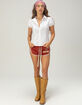 BDG Urban Outfitters Chloe Womens Cap Sleeve Button Up Shirt image number 2