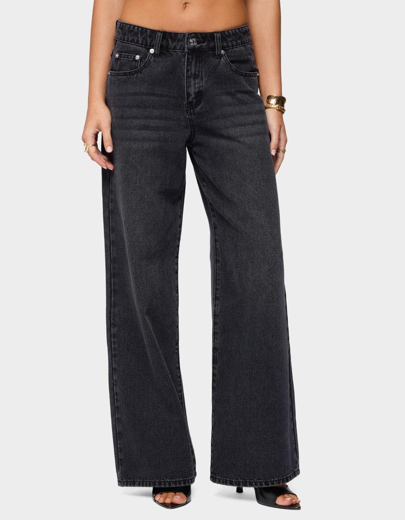 EDIKTED Ery Wide Leg Mid Rise Jeans image number 0