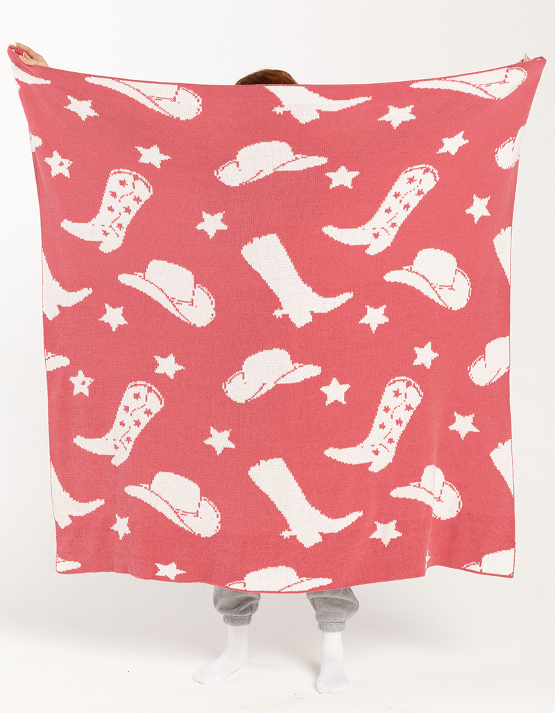 TILLYS HOME Western Boot & Hat Knit Blanket image number 0