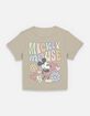 DISNEY Mickey Mouse Retro Flowers Womens Baby Tee image number 1
