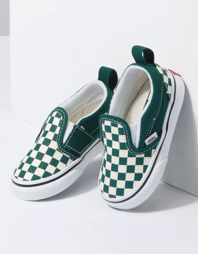 VANS Toddler Checkerboard SlipOn Velcro Shoes TEAL 383013034