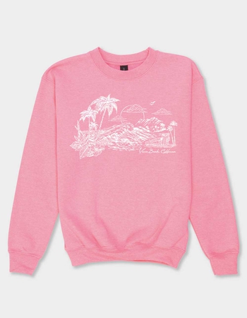 VENICE BEACH Sunset Distressed Unisex Kids Crewneck Sweatshirt Primary Image