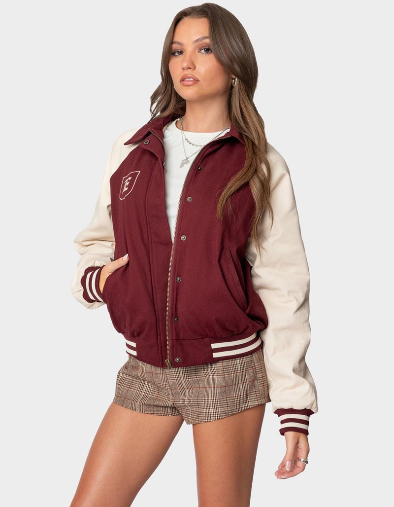 EDIKTED Varsity Oversized Bomber Jacket image number 2