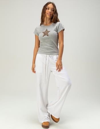 FULL TILT Leopard Star Womens Baby Tee Alternative Image