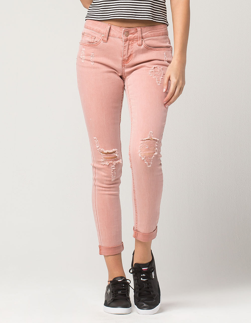 ZCO Destructed Roll Cuff Womens Jeans image number 1