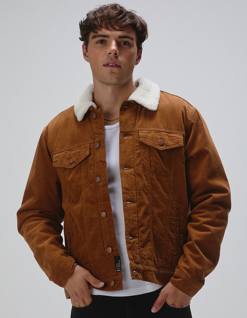 RSQ Mens Corduroy Sherpa Trucker Jacket image number 4