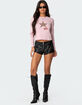 EDIKTED Studded Faux Leather Micro Shorts image number 2