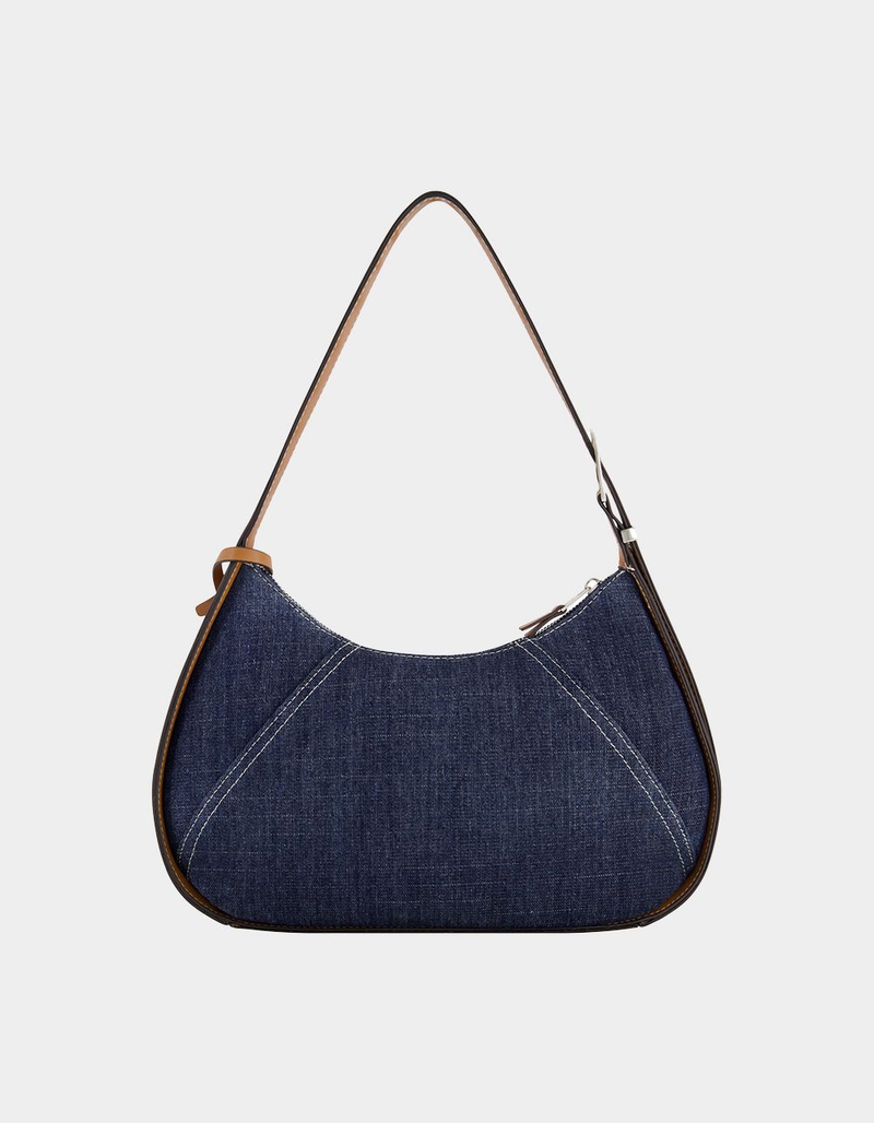 TRUE RELIGION Studded Logo Denim Hobo Bag image number 1