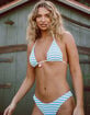 FULL TILT Textured Stripe Triangle Bikini Top image number 1