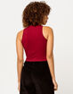 BOZZOLO Mock Neck Burgundy Womens Tank Top image number 3