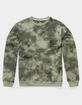 RSQ Tie-Dye Crewneck Mens Green Sweatshirt image number 1