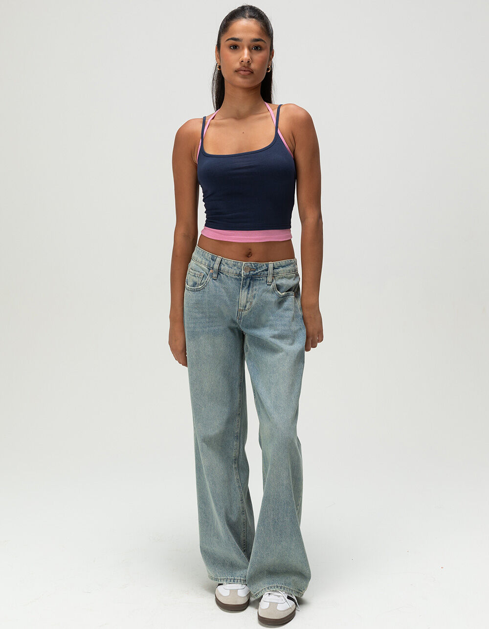 TILLYS Womens Double Layer Cami - NAVY COMBO | Tillys