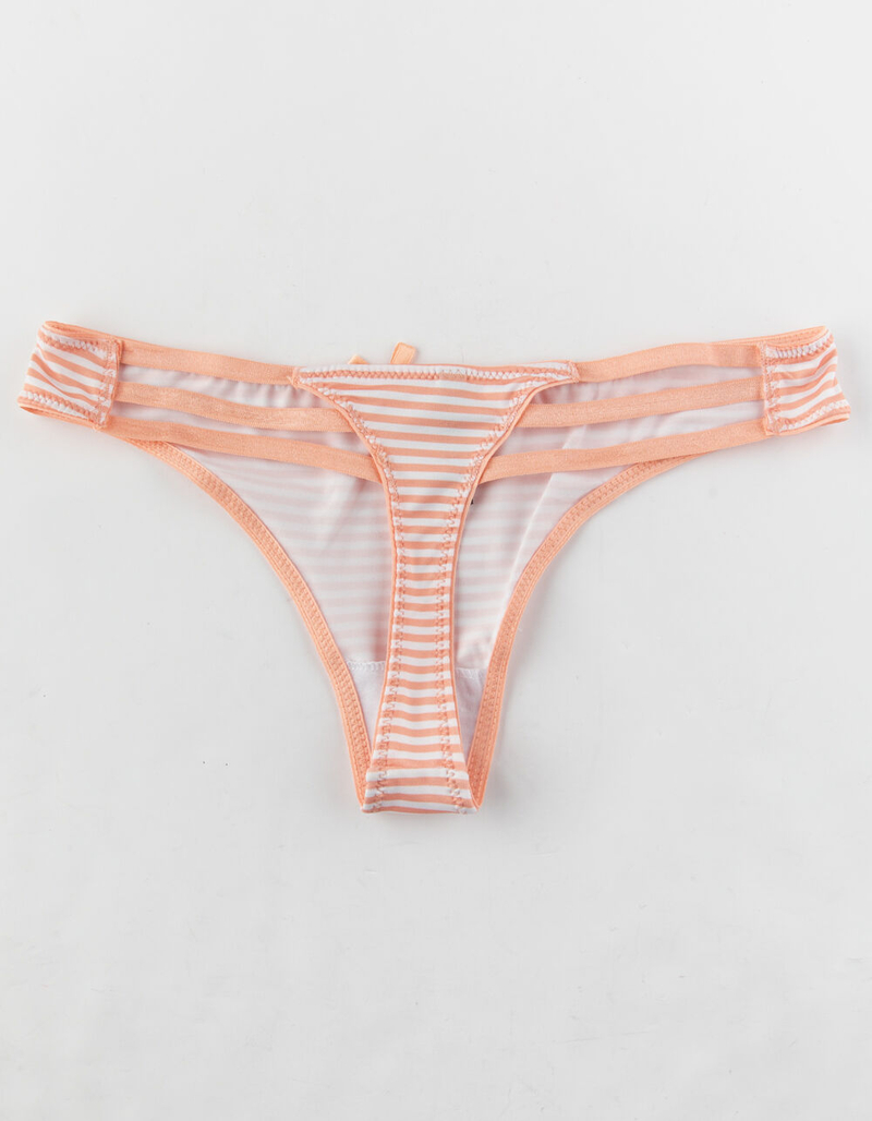 FULL TILT Micro Stripe Coral Thong image number 1