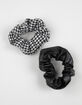 FULL TILT 2 Pack Faux Leather/Gingham Scrunchies image number 2