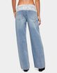 EDIKTED Lacey Foldover Low Rise Baggy Jeans image number 3