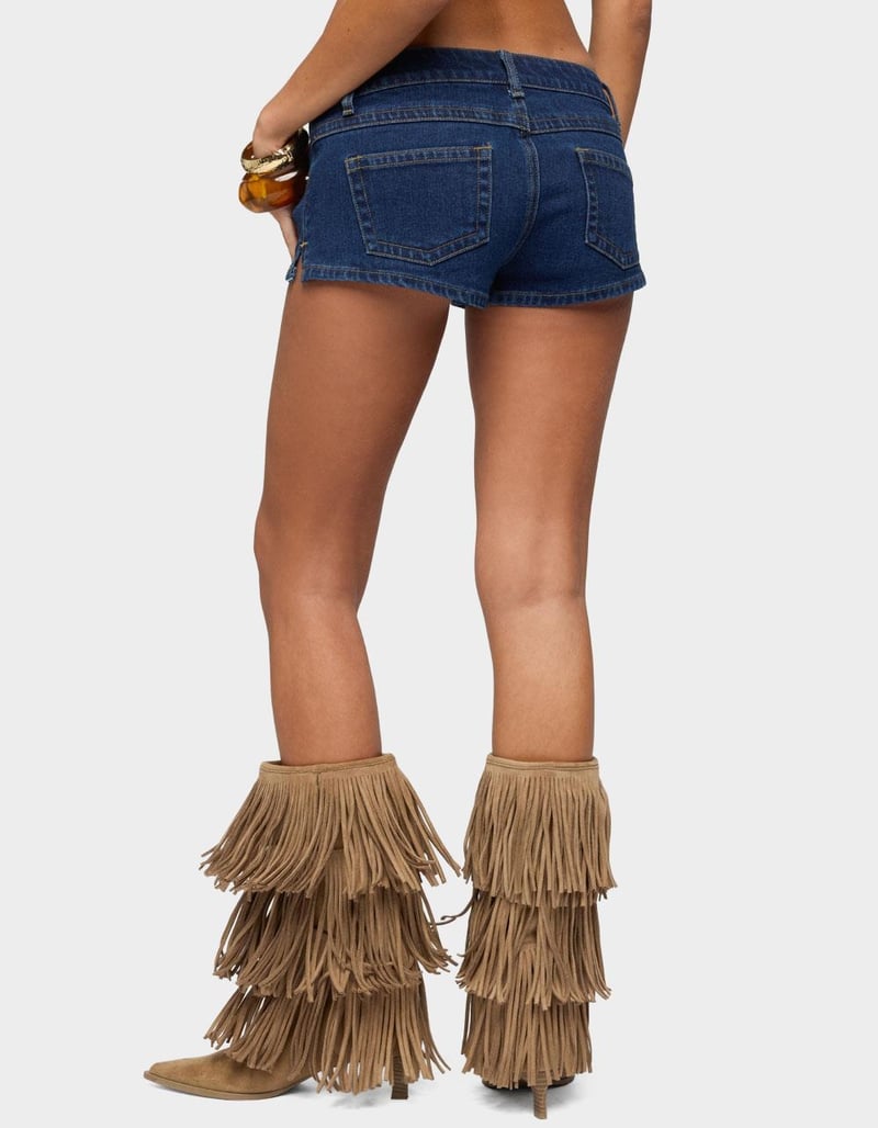 EDIKTED Jagger Low Rise Denim Shorts image number 2