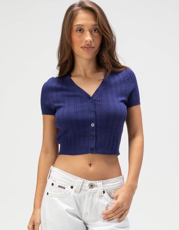 FREE PEOPLE Cassi Cardi Womens Crop Top Primary Image