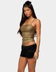 EDIKTED Anaia Metallic Ribbed Tank Top image number 2