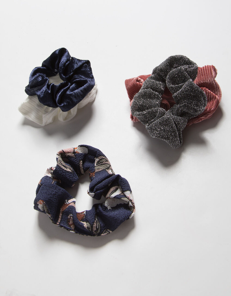FULL TILT 5 Pack Velvet/Floral Scrunchies image number 0