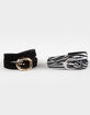 2 Pack Basic Black/Zebra Print Belts image number 1