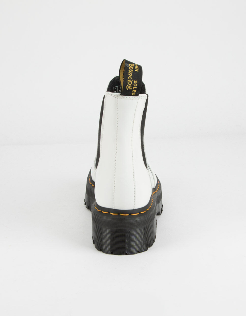 DR. MARTENS 2976 Quad Platform Womens White Chelsea Boots image number 3